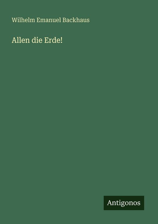 Produktbild: Allen die Erde!