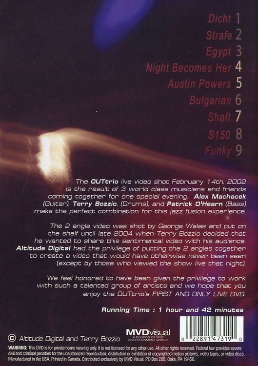 Produktbild: Out Trio - Terry Bozzio/Patrick O'Hearn/Alex Machacek