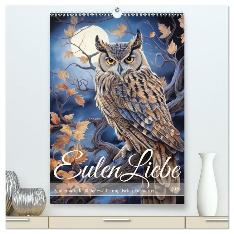 Produktbild: Eulenliebe (hochwertiger Premium Wandkalender 2026 DIN A2 hoch), Kunstdruck in Hochglanz