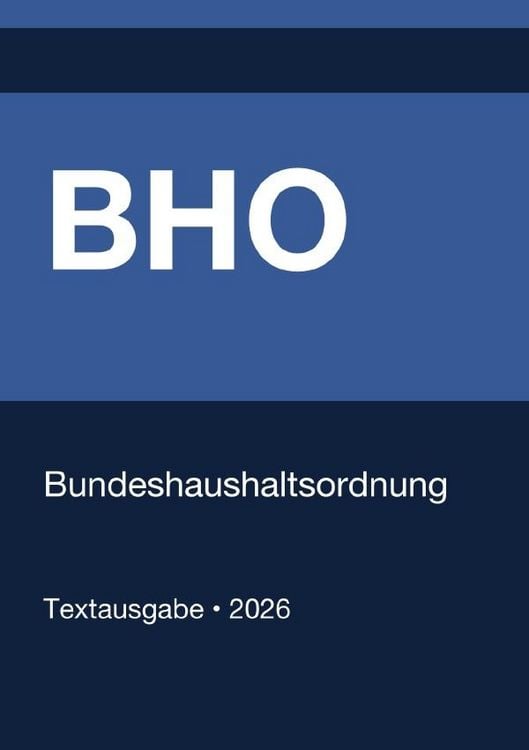 Produktbild: BHO - Bundeshaushaltsordnung (Deutschland) 2026