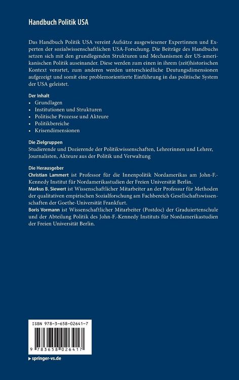 Produktbild: Handbuch Politik USA