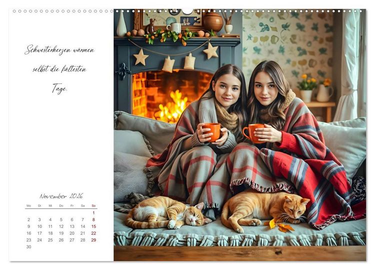 Produktbild: Schwesterzeit - Mit dir ist jeder Tag besonders (Wandkalender 2026 DIN A2 quer), CALVENDO Monatskalender