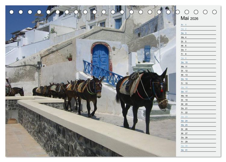 Produktbild: SANTORINI - Idyll auf dem Vulkan (Tischkalender 2026 DIN A5 quer), CALVENDO Monatskalender