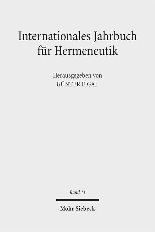 Produktbild: Internationales Jahrbuch f&uuml;r Hermeneutik