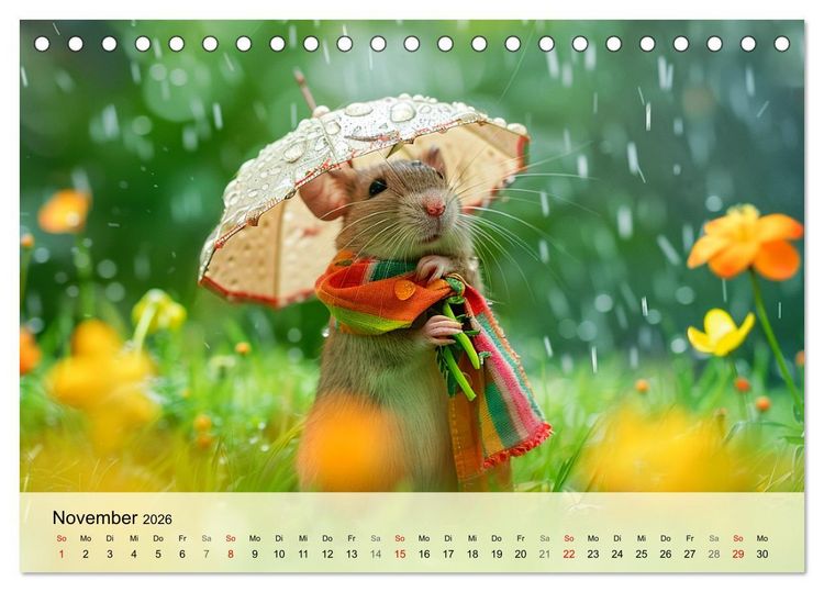 Produktbild: Die trendigsten M&auml;use. Mode-Saison in der niedlichen Pelzchenwelt (Tischkalender 2026 DIN A5 quer), CALVENDO Monatskalender