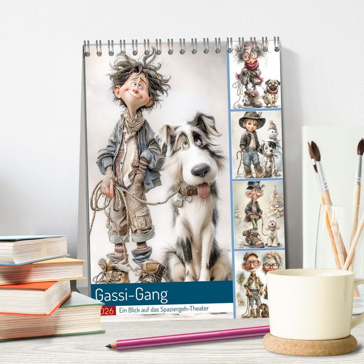 Produktbild: Gassi-Gang (Tischkalender 2026 DIN A5 hoch), CALVENDO Monatskalender