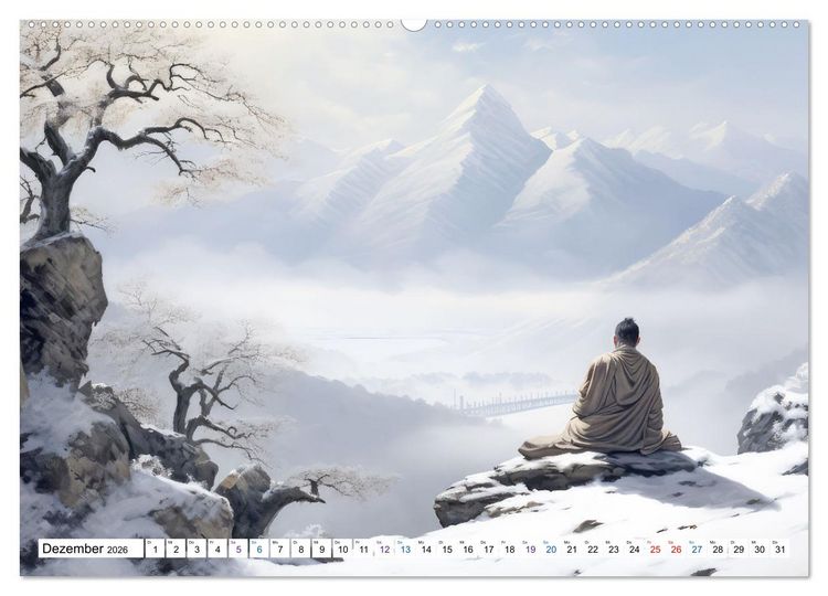 Produktbild: Meditation und weiter Horizont (Wandkalender 2026 DIN A2 quer), CALVENDO Monatskalender