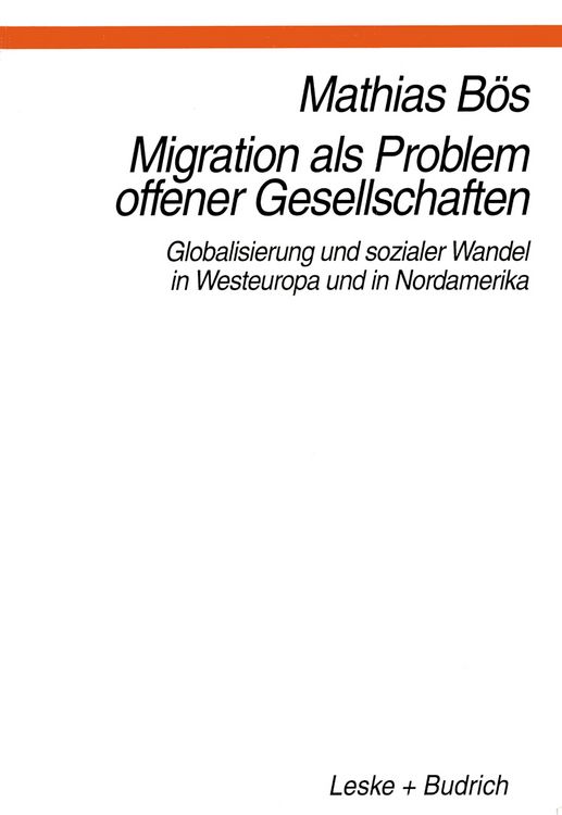 Produktbild: Migration als Problem offener Geselleschaften