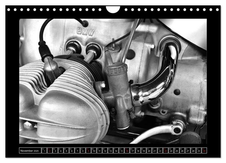 Produktbild: BMW R69S in schwarzweiss (Wandkalender 2025 DIN A4 quer), CALVENDO Monatskalender