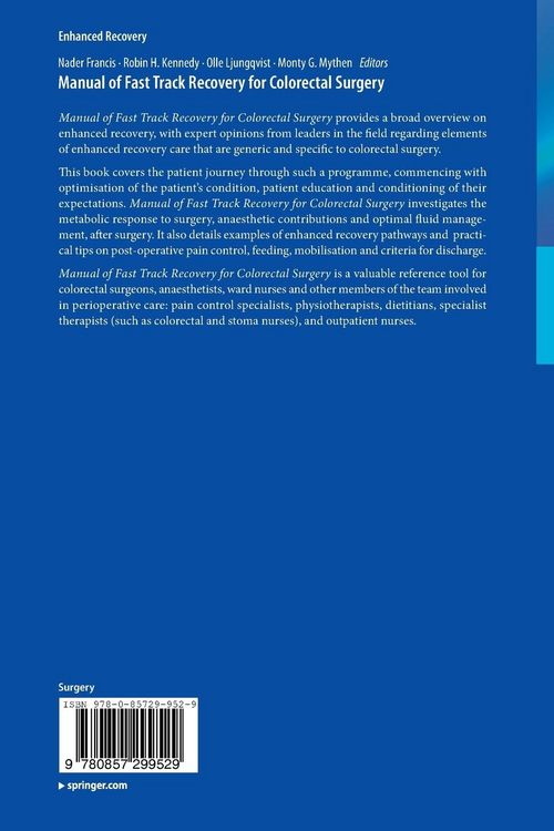 Produktbild: Manual of Fast Track Recovery for Colorectal Surgery