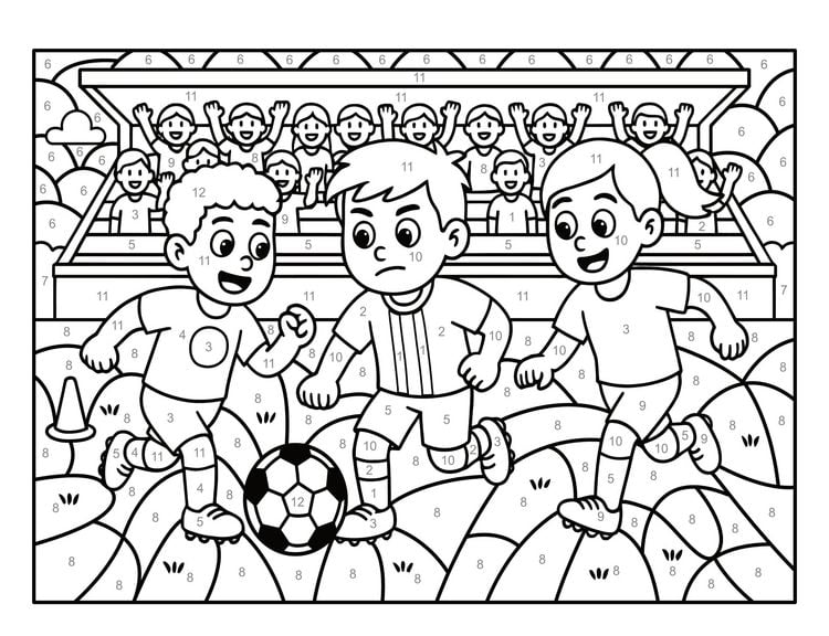 Produktbild: Malen nach Zahlen Fu&szlig;ball Malbuch f&uuml;r Kinder ab 5&ndash;7 Jahren
