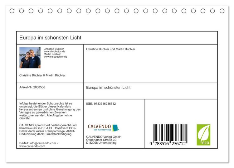 Produktbild: Europa im sch&ouml;nsten Licht (Tischkalender 2026 DIN A5 quer), CALVENDO Monatskalender