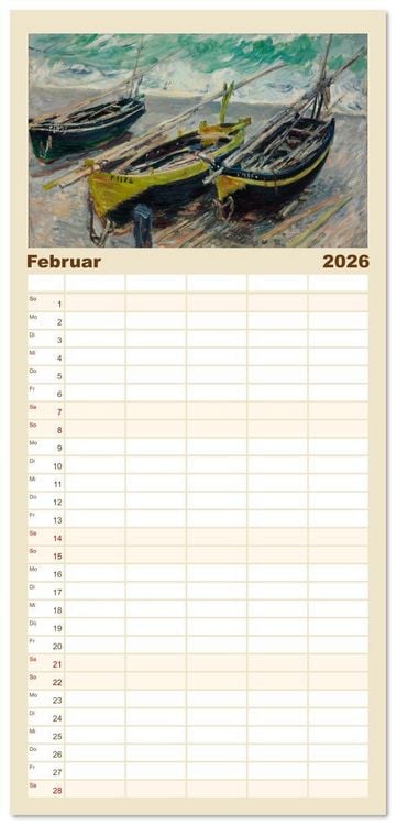 Produktbild: Familienplaner 2026 - Typisch Monet mit 5 Spalten (Wandkalender, 21 x 45 cm) CALVENDO