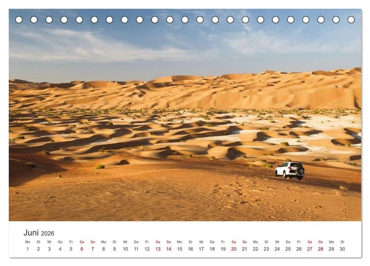 Produktbild: Die D&uuml;nen in der W&uuml;ste von Abu Dhabi (Tischkalender 2026 DIN A5 quer), CALVENDO Monatskalender