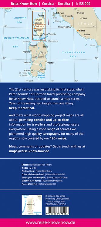 Produktbild: Reise Know-How Landkarte Korsika | Corsica (1:135.000)