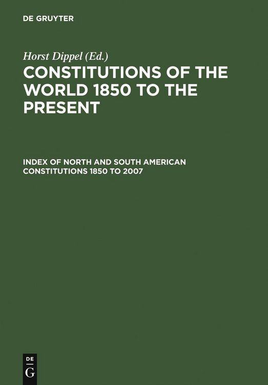 Produktbild: Index of North and South American Constitutions 1850 to 2007