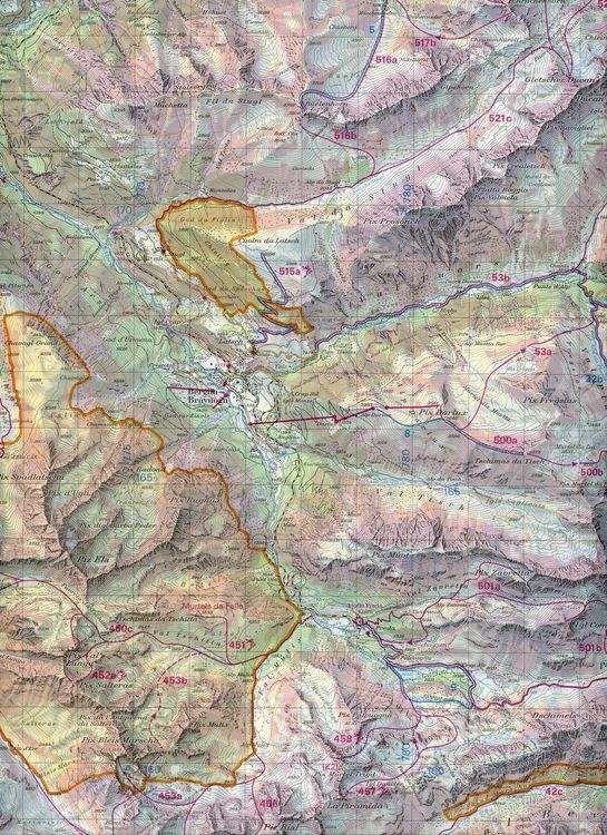 Produktbild: Swisstopo 1 : 50 000 Berg&uuml;n Bravuogn Ski
