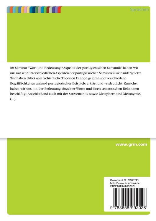 Produktbild: Semantik und Pragmatik - Kognitive Studien Portugiesisch-Deutsch