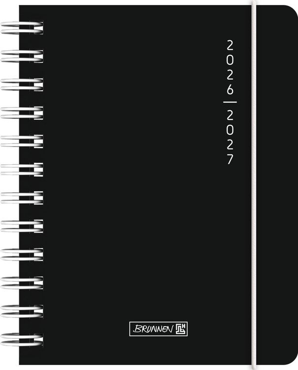 Produktbild: Sch&uuml;lerkalender 2026/2027 "Plain Black" | A6, Kunststoff