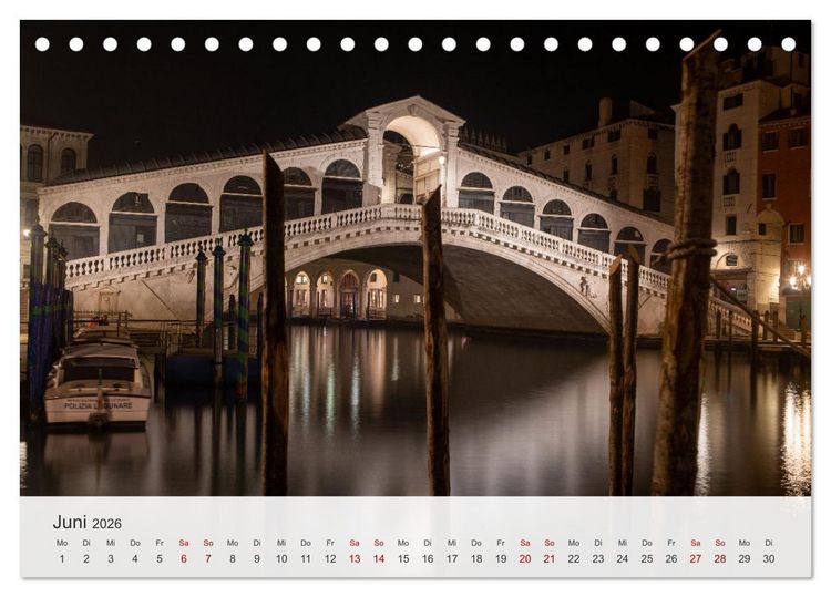 Produktbild: Venedig - Romantische Stadt am Canal Grande (Tischkalender 2026 DIN A5 quer), CALVENDO Monatskalender