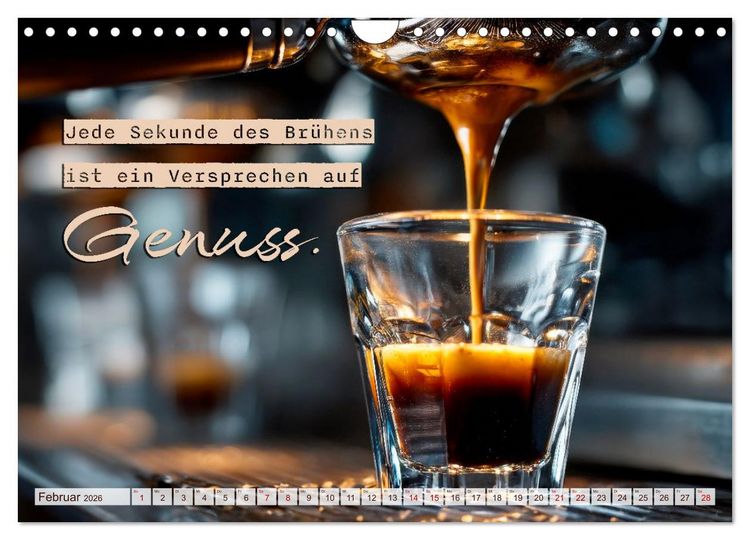Produktbild: Kaffeemagie - Ein Jahr voller Genussmomente (Wandkalender 2026 DIN A4 quer), CALVENDO Monatskalender