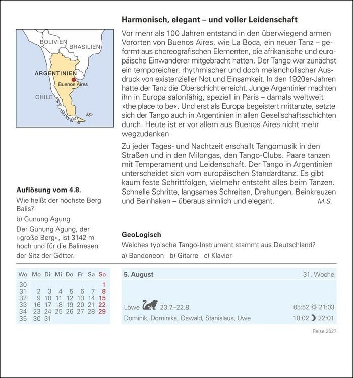 Produktbild: Reise Tagesabrei&szlig;kalender 2027 - Kulturkalender - St&auml;dte, Menschen, Landschaften