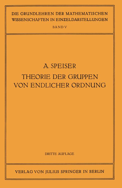 Produktbild: Die Theorie der Gruppen von Endlicher Ordnung