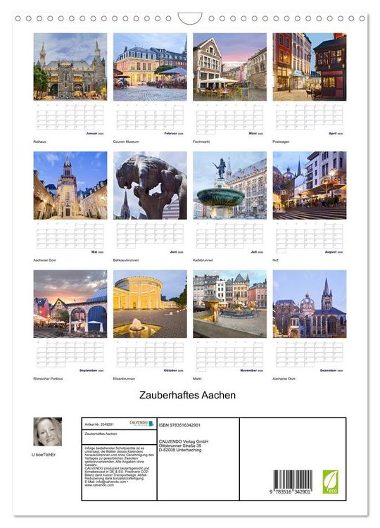 Produktbild: Zauberhaftes Aachen (Wandkalender 2026 DIN A3 hoch), CALVENDO Monatskalender