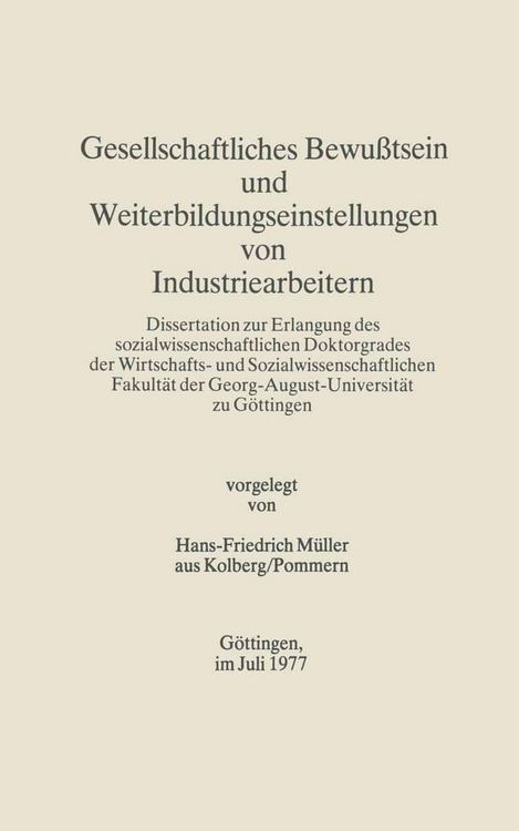 Produktbild: Gesellschaftliches Bewu&szlig;tsein und Weiterbildungseinstellungen von Industriearbeitern