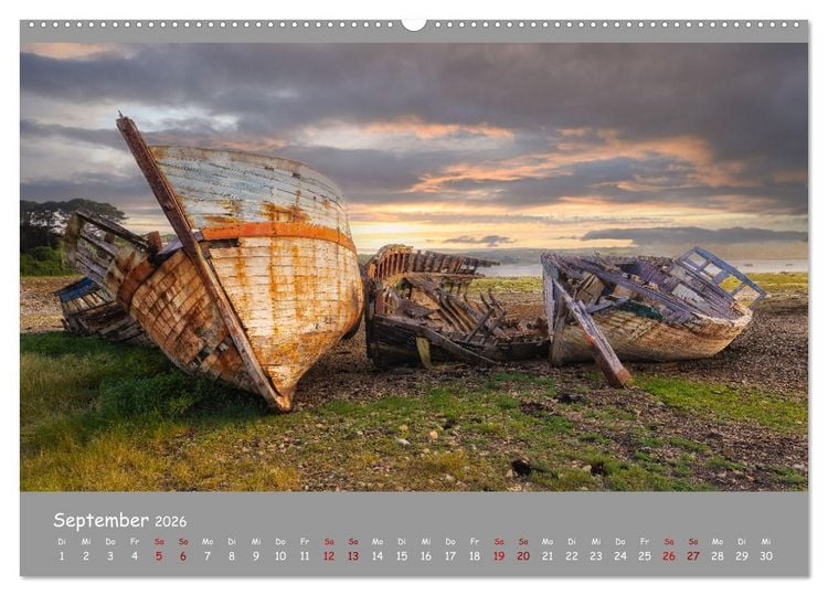Produktbild: Wracks der Vergangenheit &ndash; Gestrandete Zeugen der Zeit (Wandkalender 2026 DIN A2 quer), CALVENDO Monatskalender