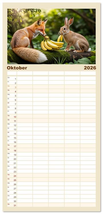 Produktbild: Familienplaner 2026 - Mahlzeit... Wie wir Sie selten sehen! mit 5 Spalten (Wandkalender, 21 x 45 cm) CALVENDO