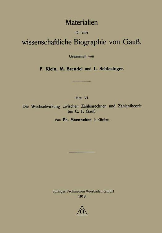 Produktbild: Die Wechselwirkung zwischen Zahlenrechnen und Zahlentheorie bei C. F. Gau&szlig;