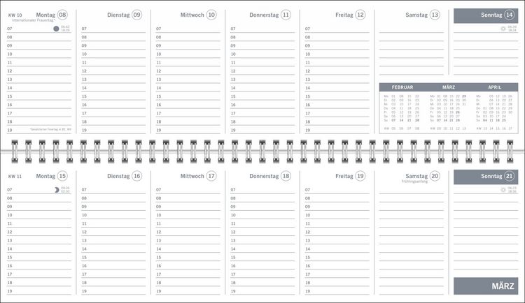 Produktbild: times&more Gr&uuml;n Wochenquerplaner 2027