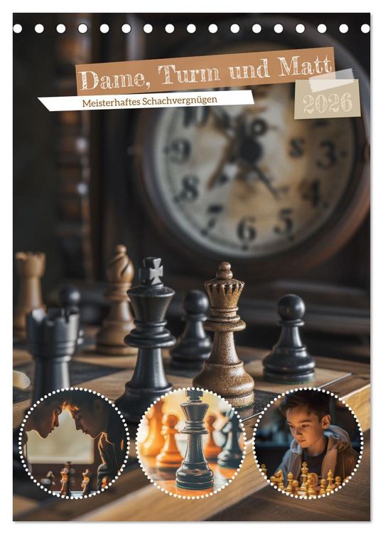 Produktbild: Dame, Turm und Matt (Tischkalender 2026 DIN A5 hoch), CALVENDO Monatskalender