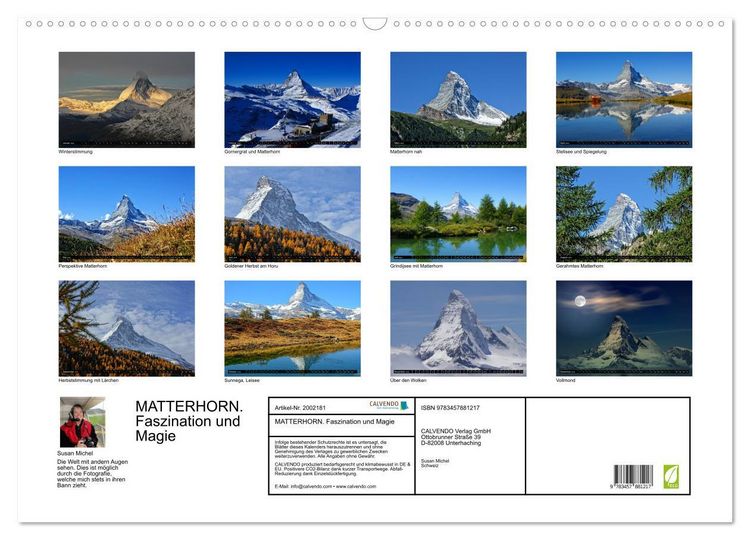 Produktbild: MATTERHORN. Faszination und Magie (Wandkalender 2026 DIN A2 quer), CALVENDO Monatskalender