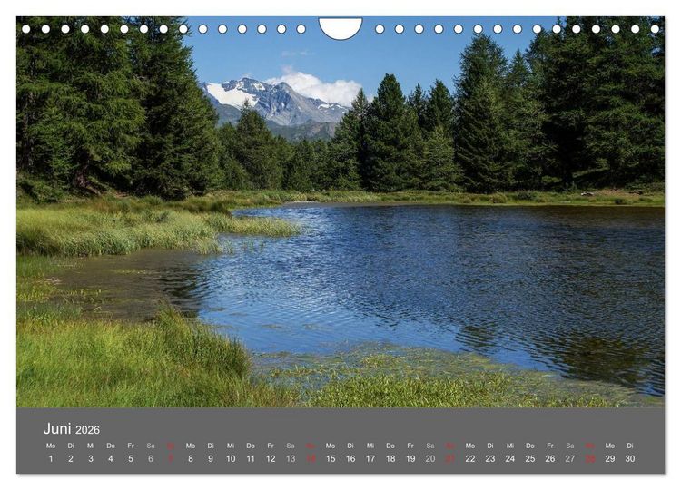 Produktbild: Wallis. Perle der Schweiz (Wandkalender 2026 DIN A4 quer), CALVENDO Monatskalender