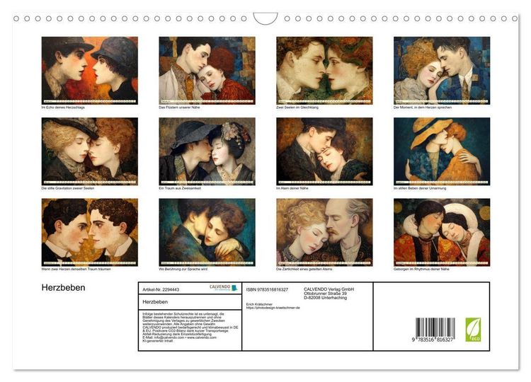 Produktbild: Herzbeben (Wandkalender 2027 DIN A3 quer), CALVENDO Monatskalender