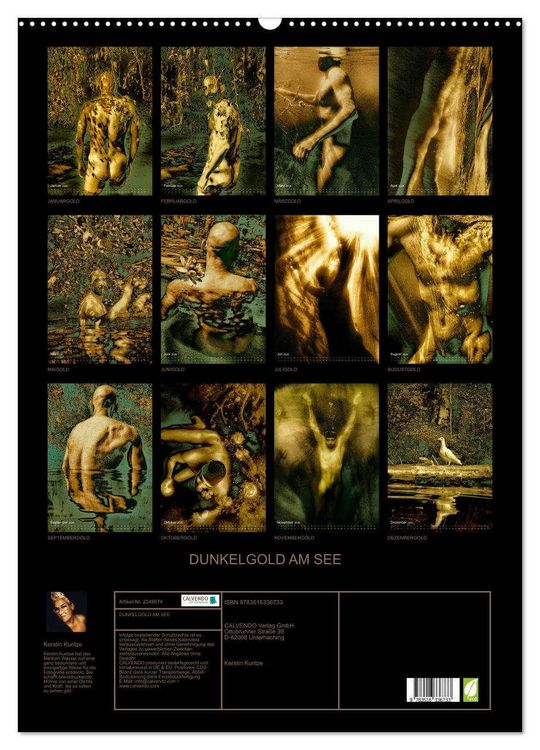 Produktbild: DUNKELGOLD AM SEE (Wandkalender 2026 DIN A2 hoch), CALVENDO Monatskalender