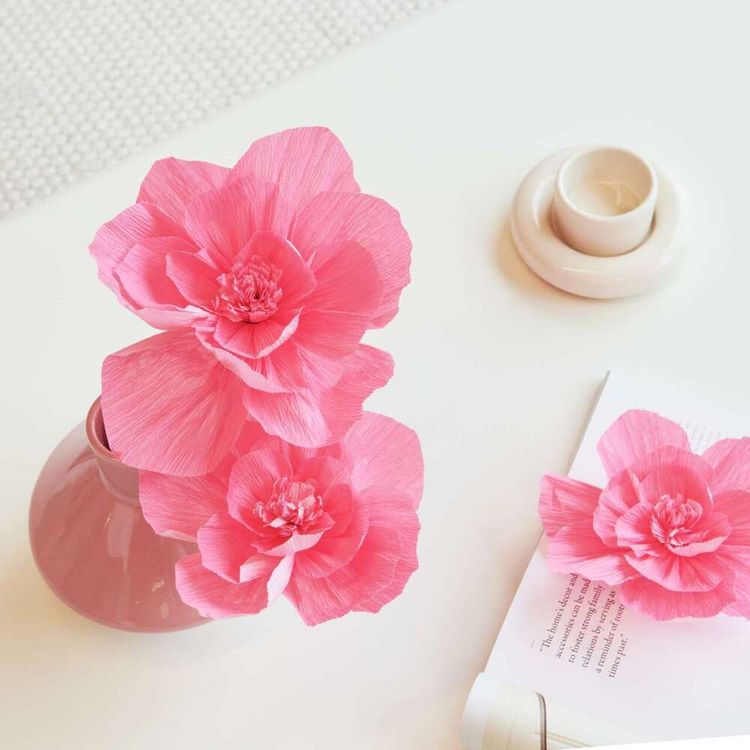 Produktbild: Krepppapier Bl&uuml;ten, Neon Pink, L/M,