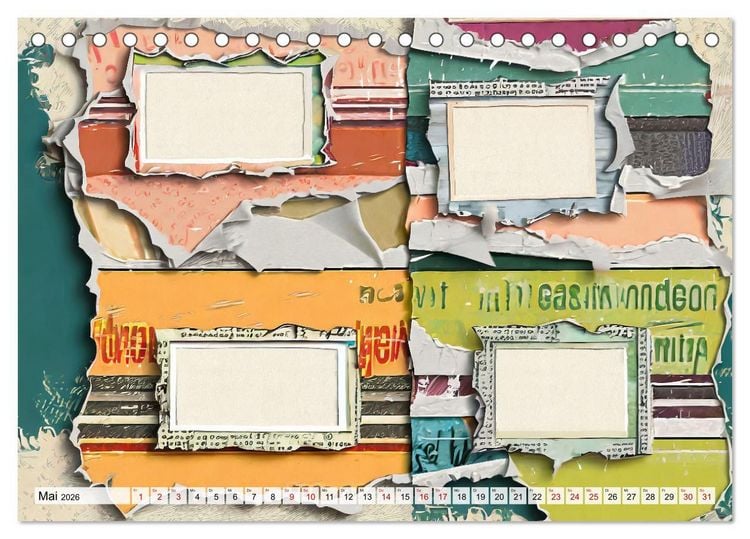 Produktbild: Buntes Papier Design (Tischkalender 2026 DIN A5 quer), CALVENDO Monatskalender