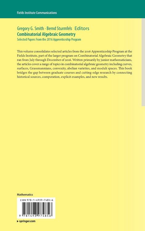 Produktbild: Combinatorial Algebraic Geometry