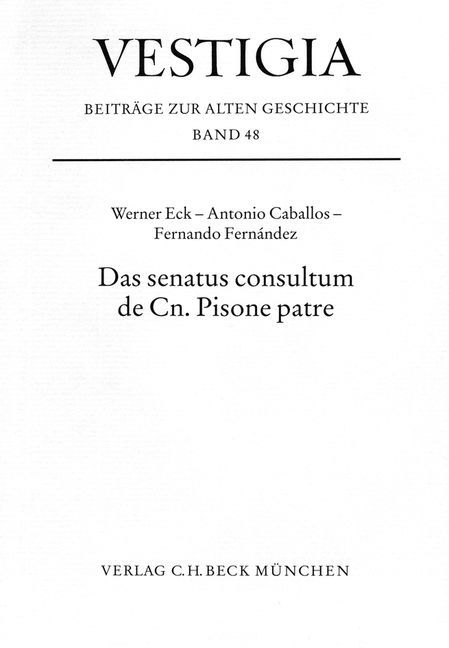 Produktbild: Das senatus consultum de Cn. Pisone patre