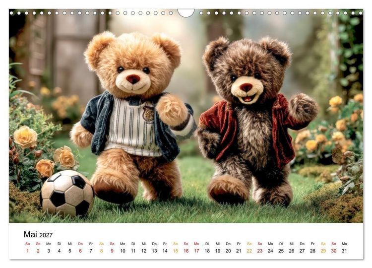 Produktbild: Teddyb&auml;ren - im Doppelpack durchs Jahr (Wandkalender 2027 DIN A3 quer), CALVENDO Monatskalender