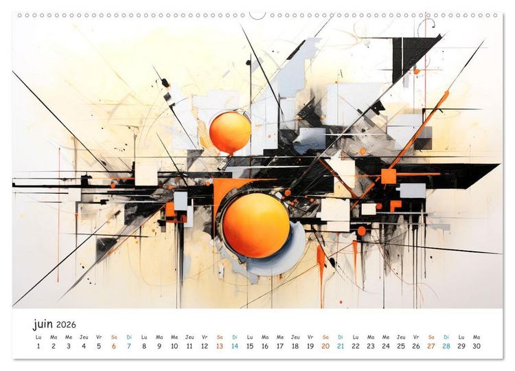 Produktbild: L'art abstrait en mouvement (Calendrier mural 2026 DIN A2 vertical) calendrier de bureau