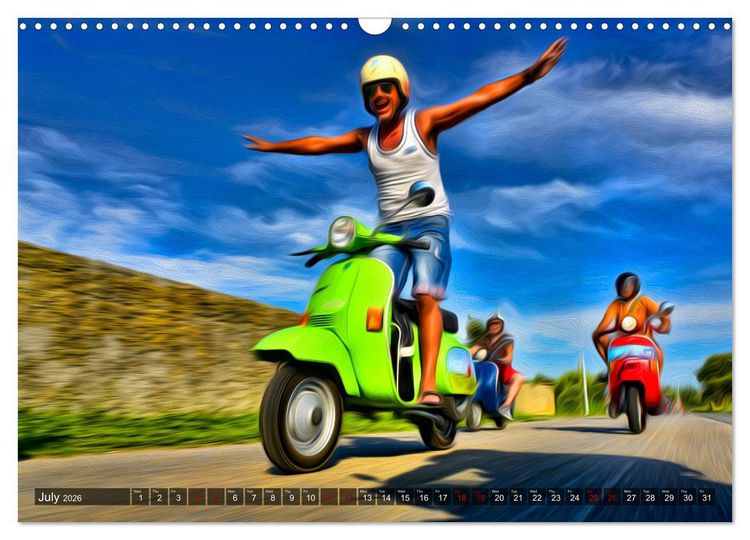 Produktbild: Low-angle shots of scooters (Wall Calendar 2026 DIN A3 landscape), CALVENDO 12 Month Wall Calendar