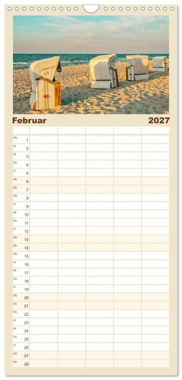 Produktbild: Familienplaner 2027 - Usedom - ein Traumreiseziel mit 5 Spalten (Wandkalender, 21 x 45 cm) CALVENDO