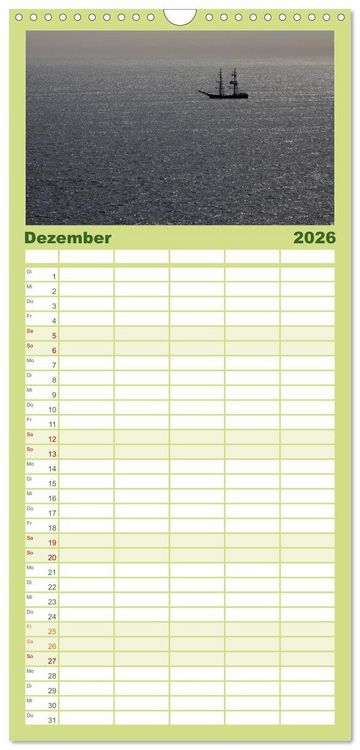 Produktbild: Familienplaner 2026 - Helgoland mit 5 Spalten (Wandkalender, 21 x 45 cm) CALVENDO