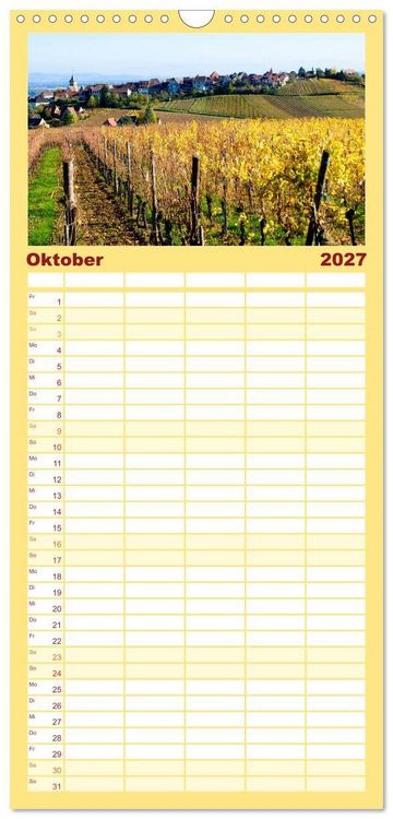 Produktbild: Familienplaner 2027 - Dorfidyllen in Frankreich mit 5 Spalten (Wandkalender, 21 x 45 cm) CALVENDO