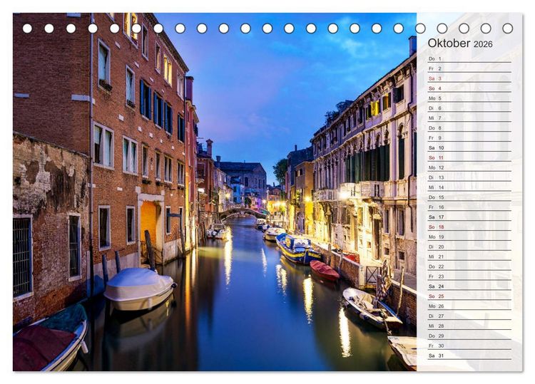 Produktbild: Venedig - Stille Momente (Tischkalender 2026 DIN A5 quer), CALVENDO Monatskalender