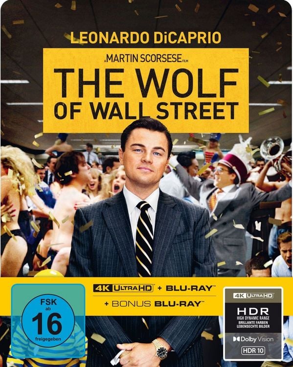Produktbild: The Wolf of Wall Street - Limitiertes SteelBook&reg; (4K Ultra HD + Blu-ray + Bonus-Blu-ray) [2 BRs]
